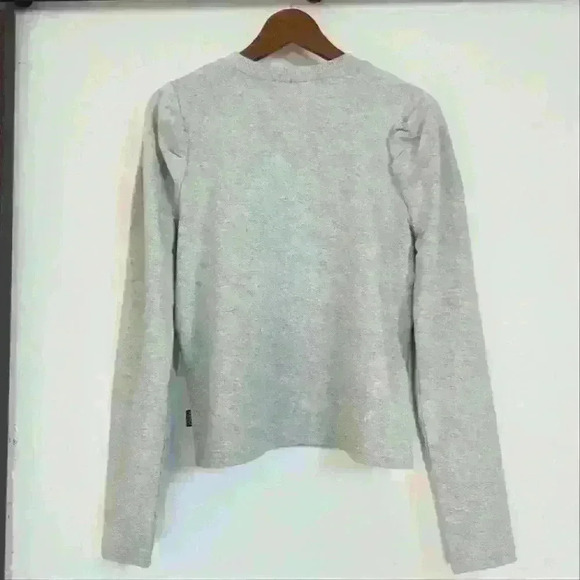 BUFFALO | David Bitton Heather Grey Pullover Crewneck Ruffled Shoulders… - Picture 2 of 4